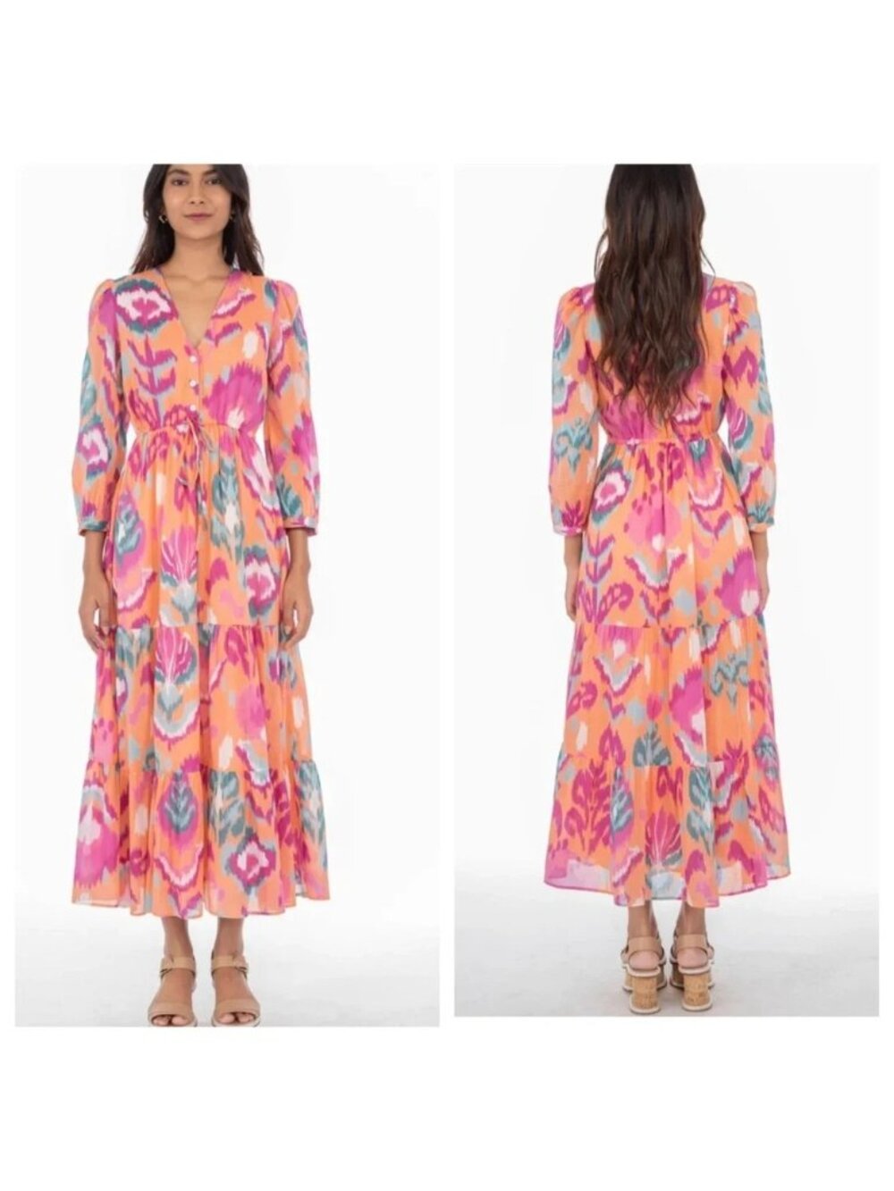 Banjanan Castor Maxi Dress Floral Spice Cotton India Boho LARGE